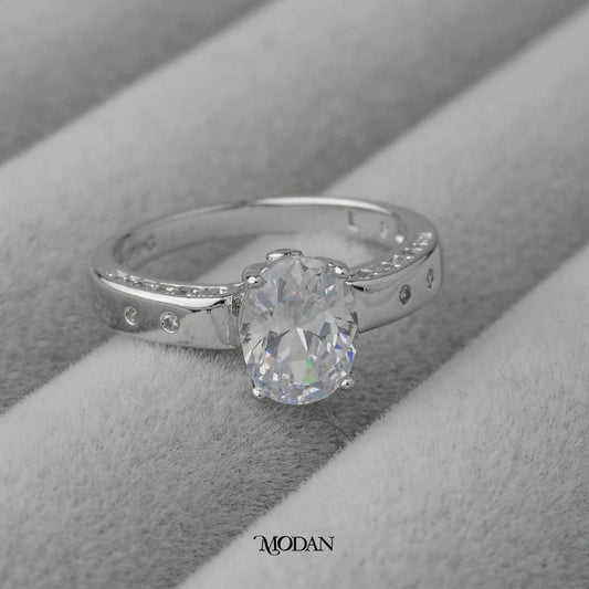 Chunky Oval Band Wedding Ring Cincin Oval Hypoallergenic Gold Plated