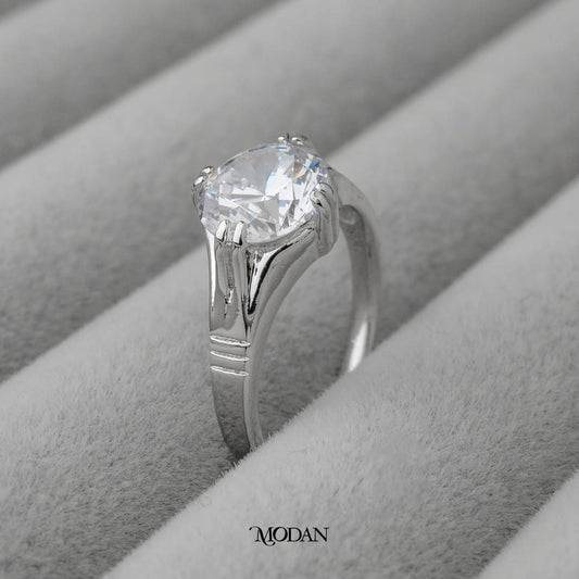 Vintage Engraved Solitaire Wedding Ring Cincin Soliter Ukir Hypoallergenic Gold Plated
