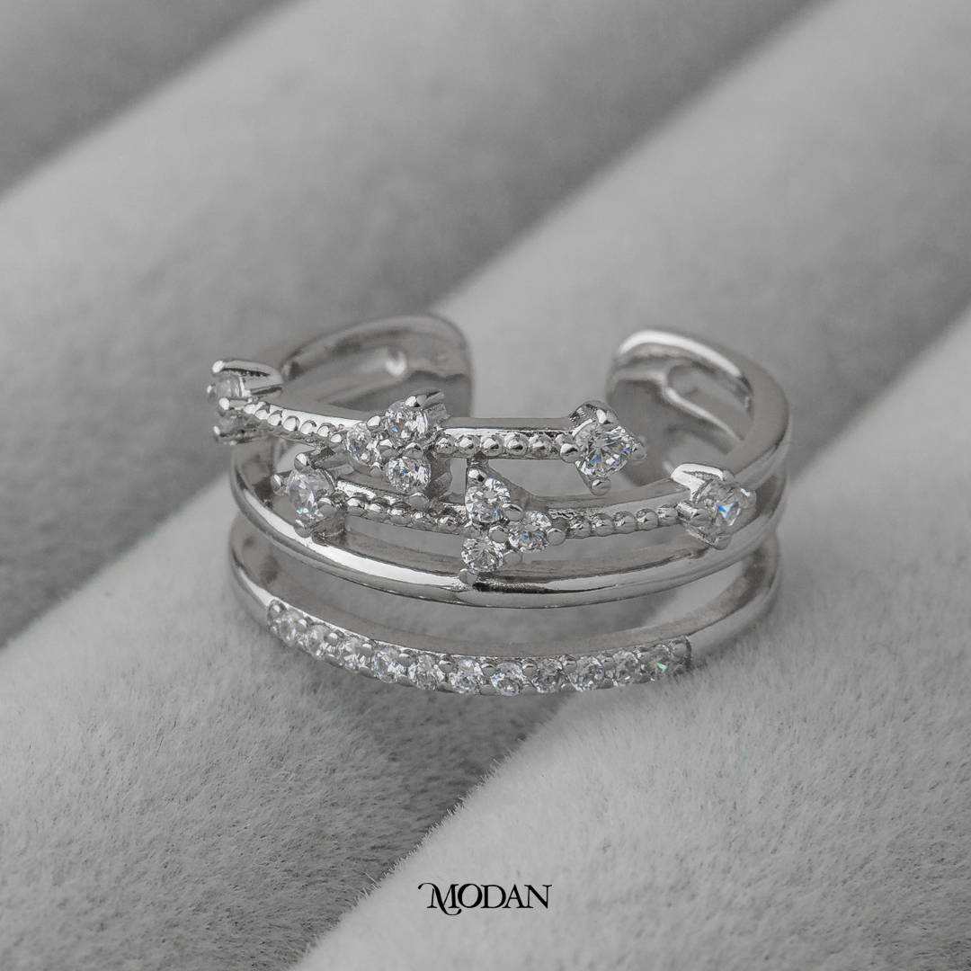 Minimalist Multi Layer Stacked Ring Cincin Minimalis Adjustable Hypoallergenic Gold Plated
