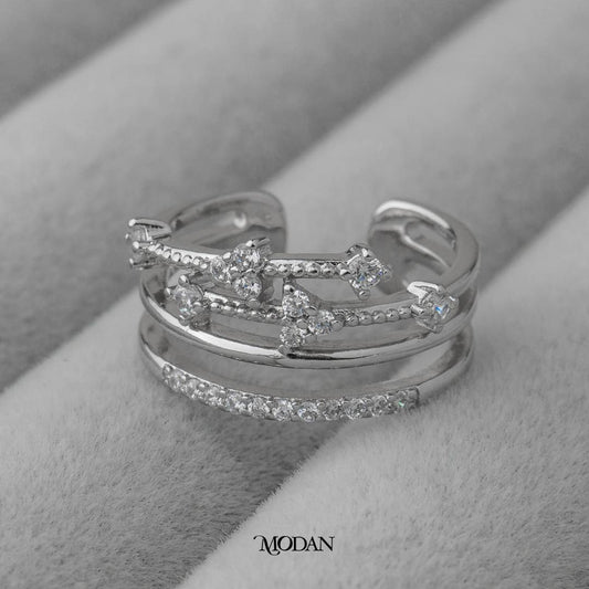 Minimalist Multi Layer Stacked Ring Cincin Minimalis Adjustable Hypoallergenic Gold Plated