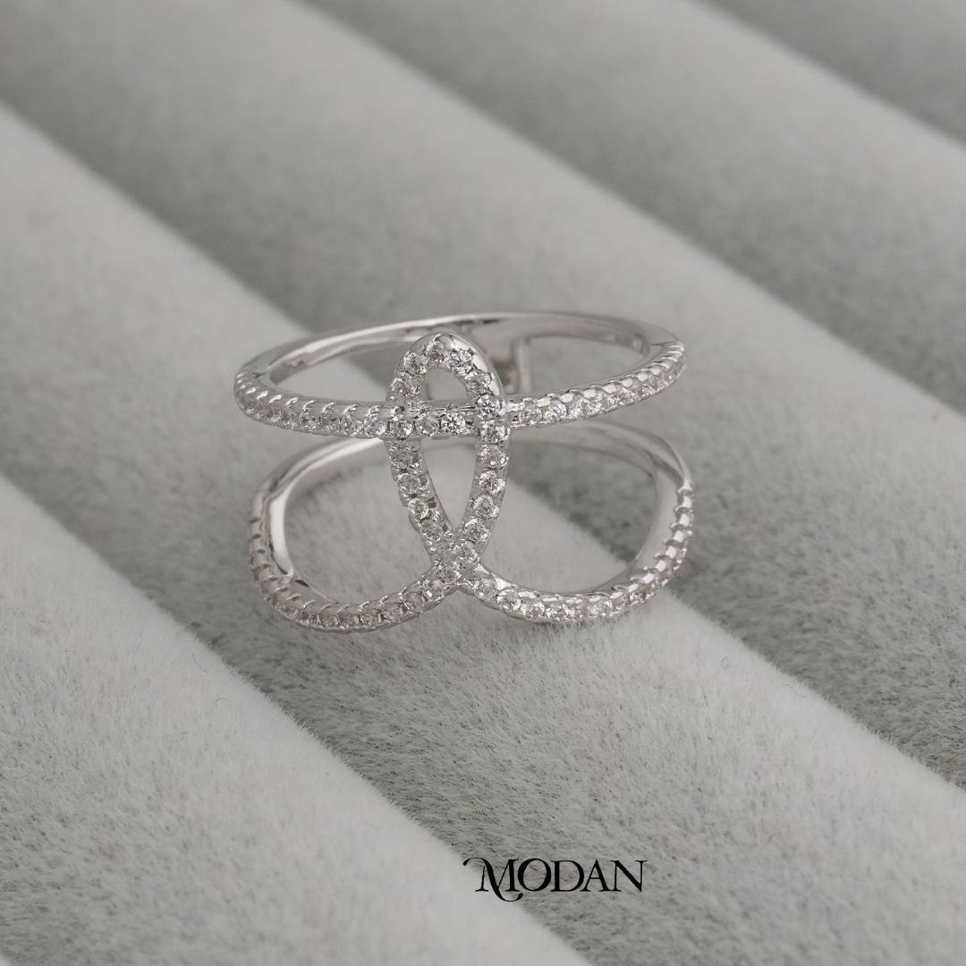 Infinity Loop Statement Ring Cincin Simpul Pesta Hypoallergenic Gold Plated