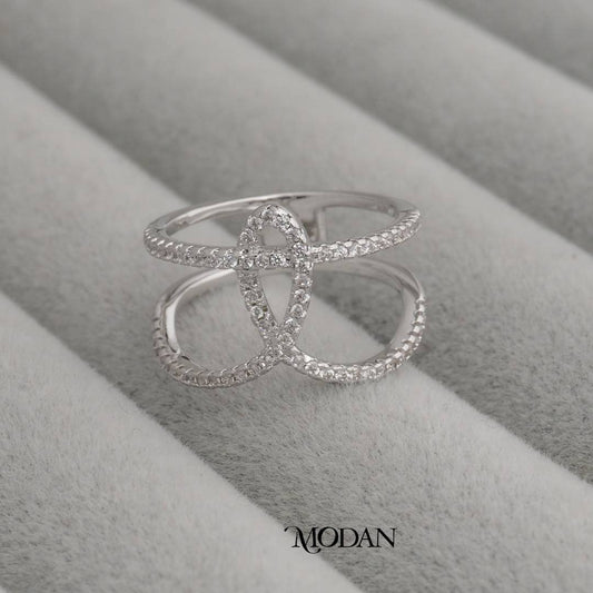 Infinity Loop Statement Ring Cincin Simpul Pesta Hypoallergenic Gold Plated