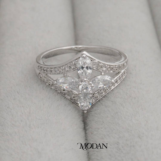 Starlight Marquise Lattice Ring Cincin Kisi-Kisi Marquise Chaya Bintang Hypoallergenic Gold Plated