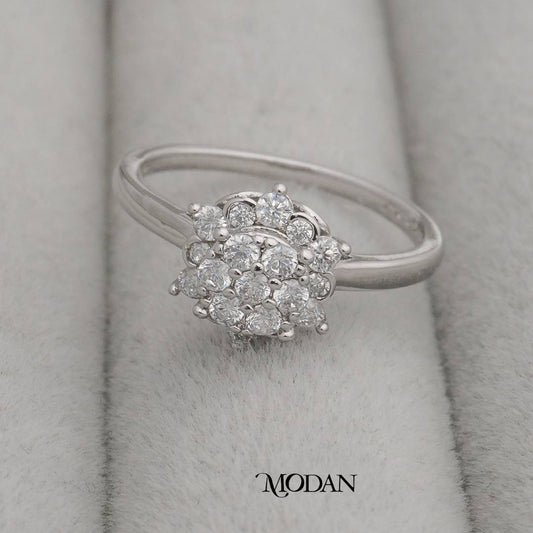 Floral Cluster Ring Cincin Kluster Bentuk Bunga Hypoallergenic Gold Plated