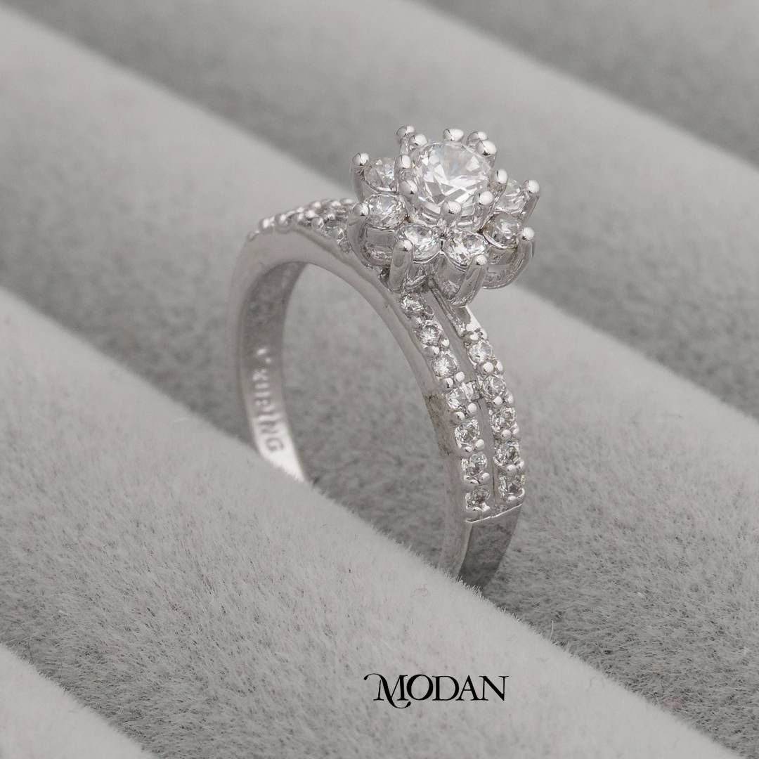 Double Row Floral Ring Cincin Bunga Dua Garis Hypoallergenic Gold Plated