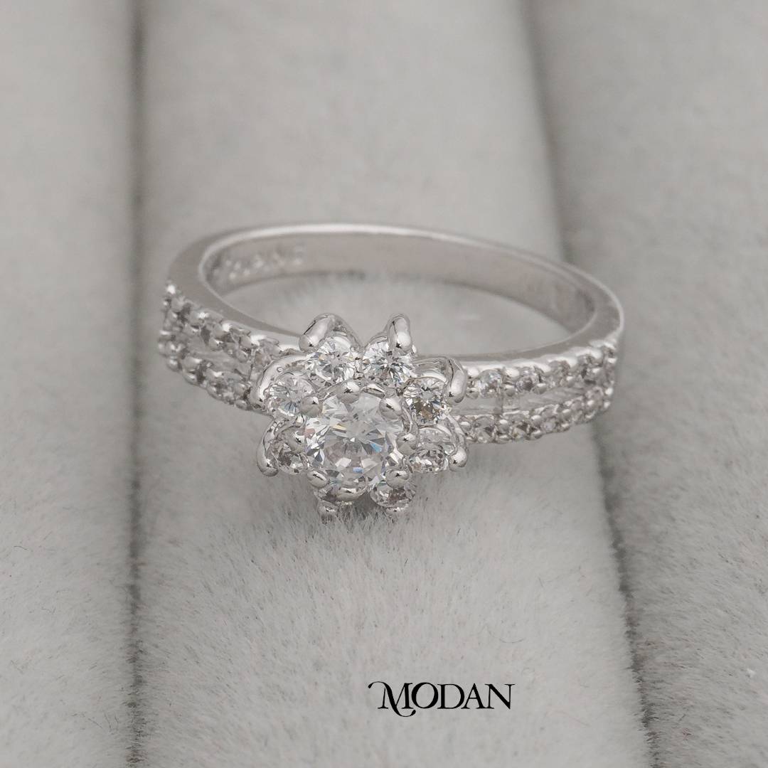 Double Row Floral Ring Cincin Bunga Dua Garis Hypoallergenic Gold Plated