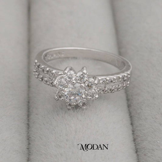 Double Row Floral Ring Cincin Bunga Dua Garis Hypoallergenic Gold Plated