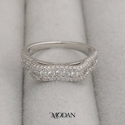 Sparkling Wave Ring Cincin Model Gelombang Hypoallergenic Gold Plated
