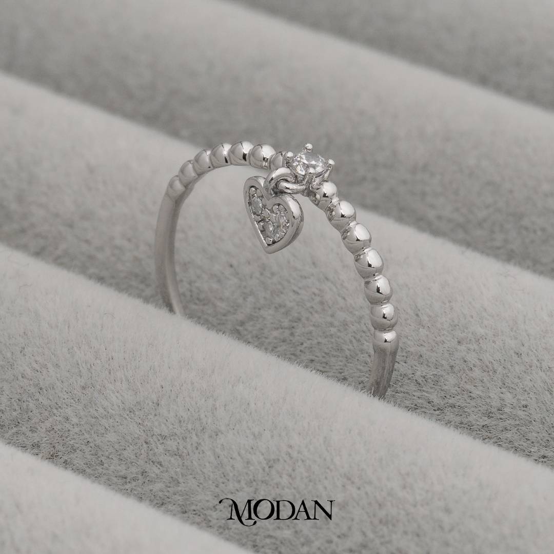 Love Heart Charm Ring Cincin Bandul Hati Hypoallergenic Gold Plated