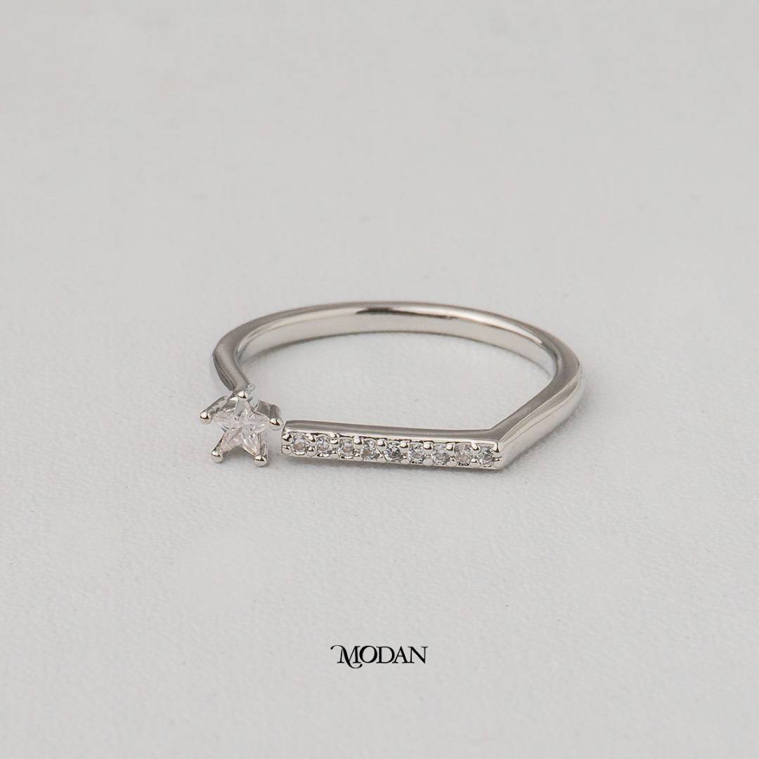 Unique Star Cut Solitaire Adjustable Ring Cincin Bintang Unik Hypoallergenic Gold Plated