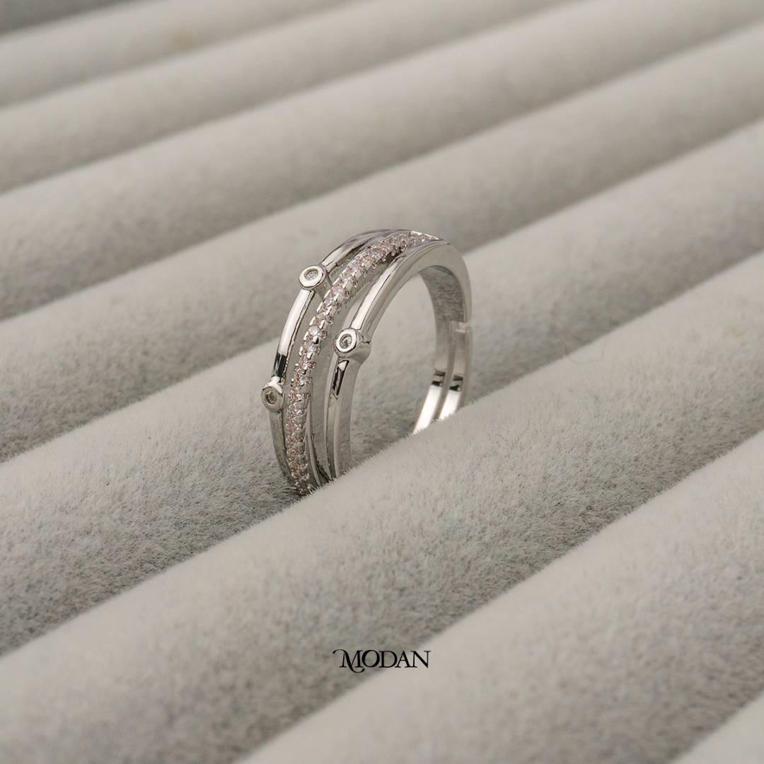 Minimalist Triple Tier Adjustable Ring Cincin 3 Layer Minimalis Hypoallergenic Gold Plated