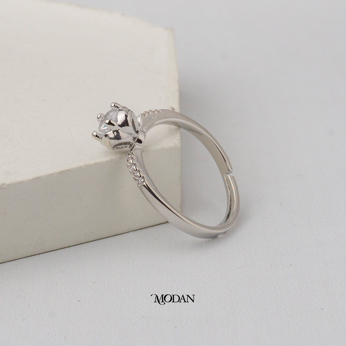 Floral Blossom Solitaire Adjustable Ring Cincin Bunga Mekar Hypoallergenic Gold Plated