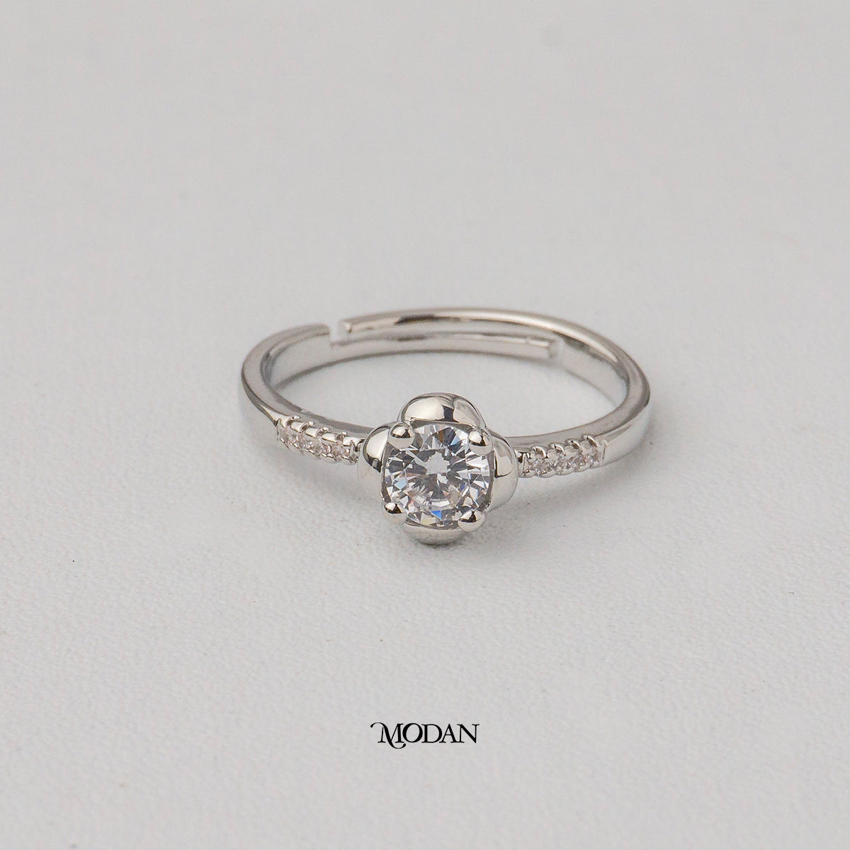 Floral Blossom Solitaire Adjustable Ring Cincin Bunga Mekar Hypoallergenic Gold Plated
