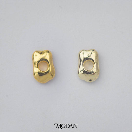 (20pcs) Irregular Chip Nugget Shaped Spacer Beads DIY Manik Abstrak Hypoallergenic Gold Plated
