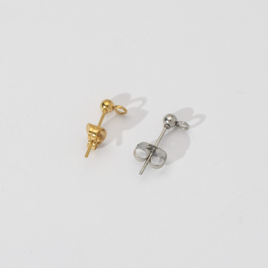 (10pcs) (3mm) Plain Round Half Stud Earrings DIY Anting Tusuk Setengah Jadi Bulat Polos Hypoallergenic Stainless Steel