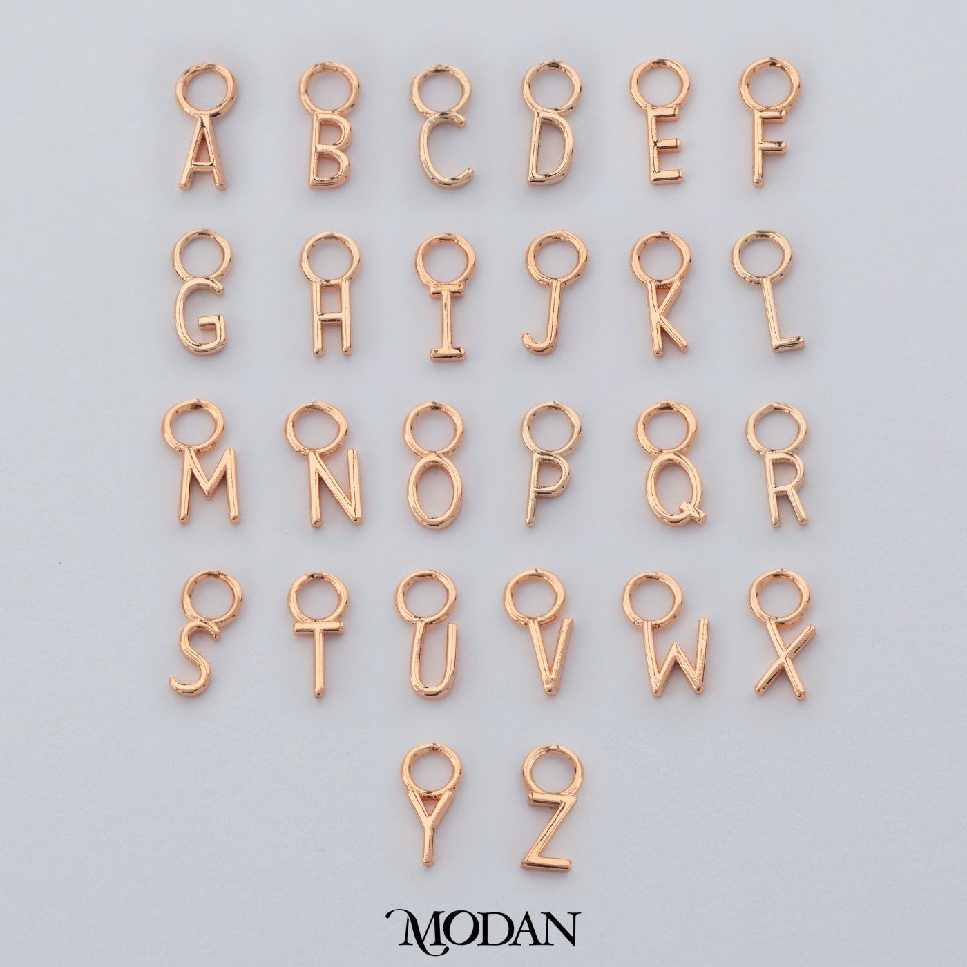 Mini Plain Thin Alphabet Initial A-Z DIY Charm Liontin Kalung Gelang Huruf Nama Hypoallergenic Gold Filled