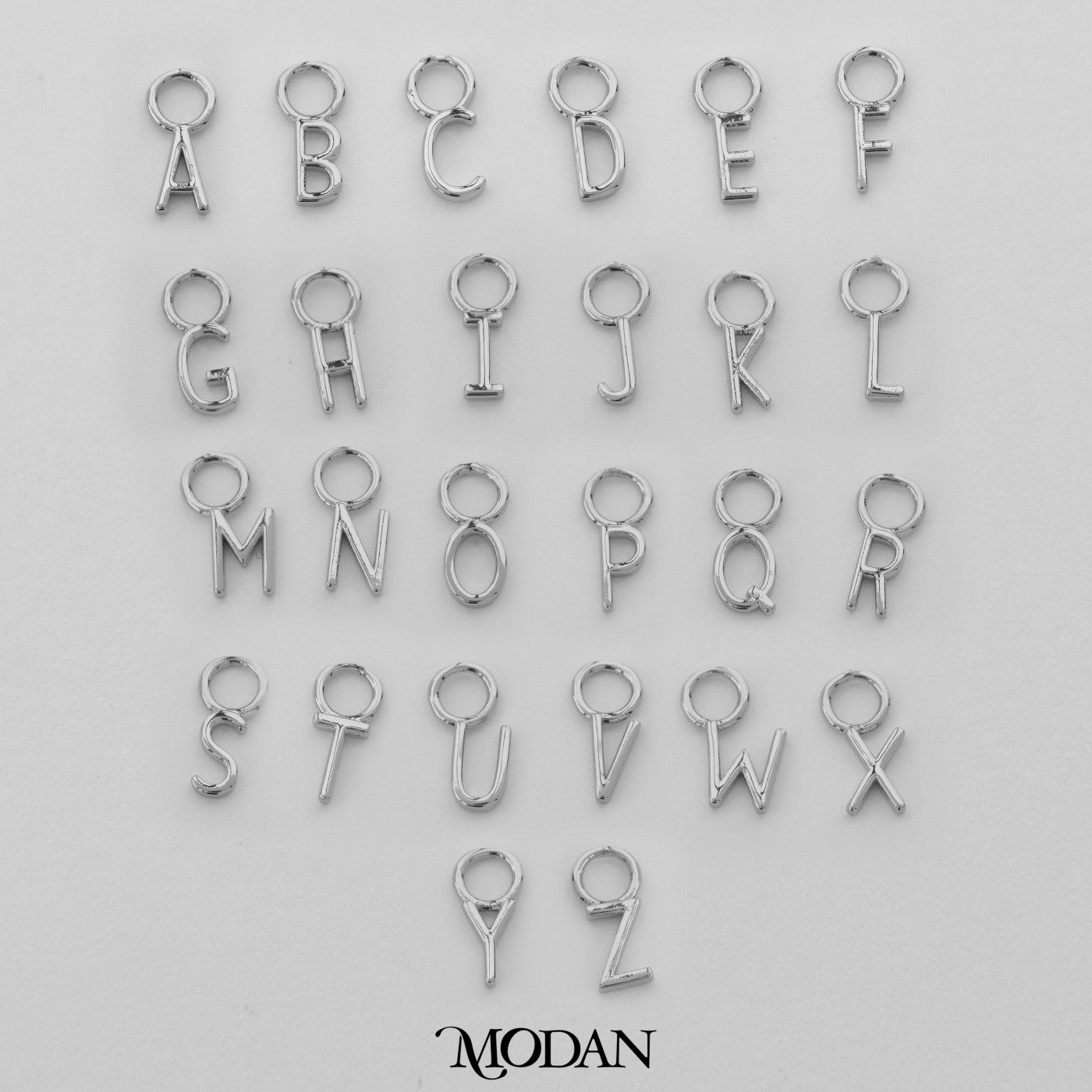 Mini Plain Thin Alphabet Initial A-Z DIY Charm Liontin Kalung Gelang Huruf Nama Hypoallergenic Gold Filled