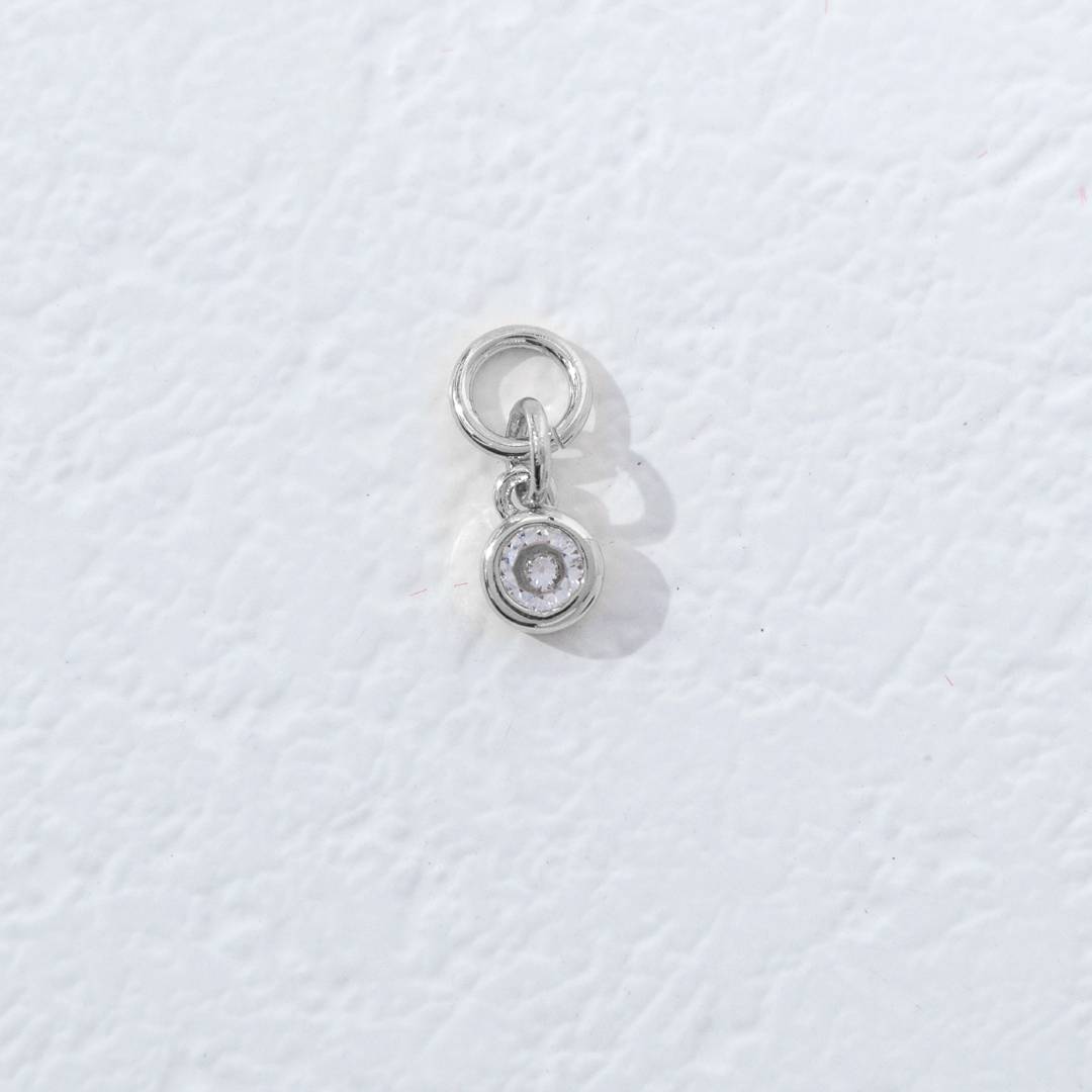 Mini Colorful Plain Round Birthstone Charm DIY Charm Liontin Kalung Bulat Polos Kecil Bulan Lahir Warna-Warni Hypoallergenic Gold Filled