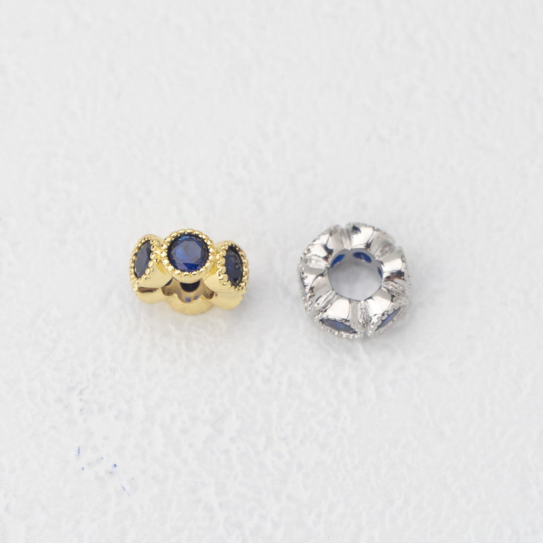 Birthstone Rondelle Beads Liontin Manik Bentuk Bulat Pipih Batu Kelahiran Hypoallergenic Gold Filled