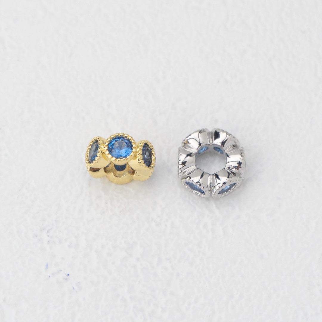 Birthstone Rondelle Beads Liontin Manik Bentuk Bulat Pipih Batu Kelahiran Hypoallergenic Gold Filled