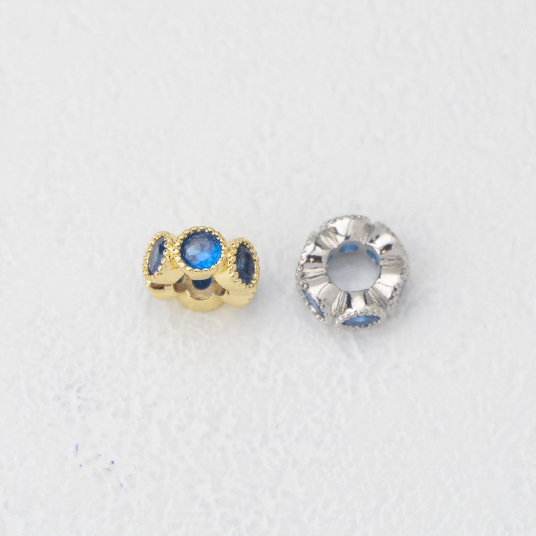 Birthstone Rondelle Beads Liontin Manik Bentuk Bulat Pipih Batu Kelahiran Hypoallergenic Gold Filled