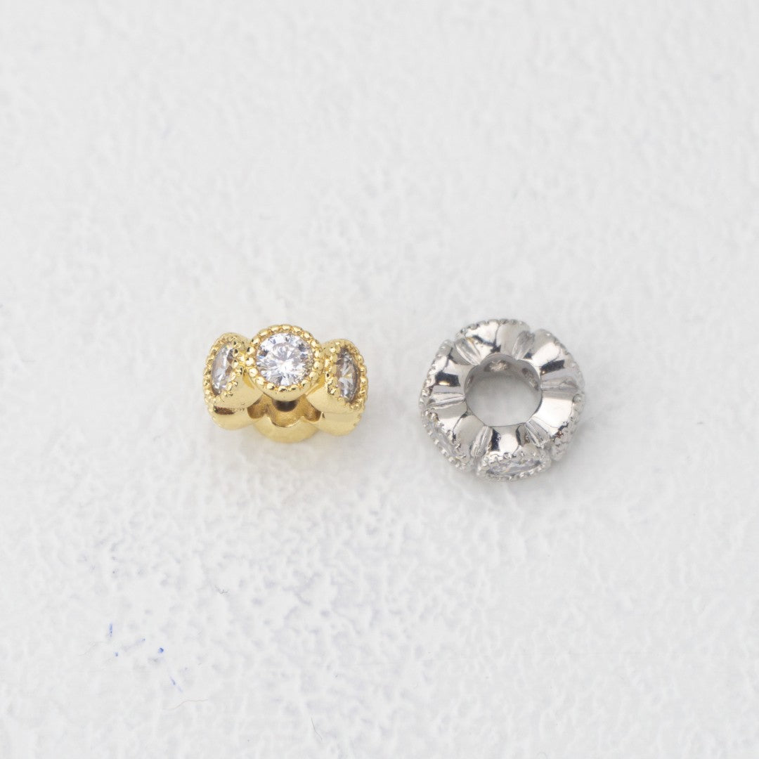 Birthstone Rondelle Beads Liontin Manik Bentuk Bulat Pipih Batu Kelahiran Hypoallergenic Gold Filled