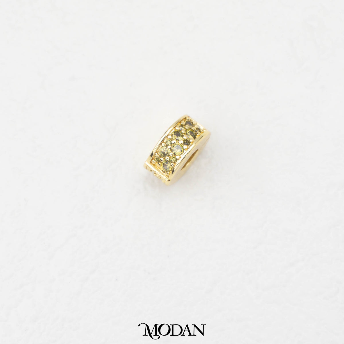 Birthstone Round Openable Zirconia DIY Bead Spacer Liontin Manik Bulat Zirconia Hypoallergenic Gold Filled