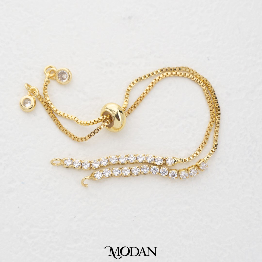 Tennis Gold Unfinished Plain Adjustable Bracelet DIY Gelang Adjustable Hypoallergenic Gold Filled