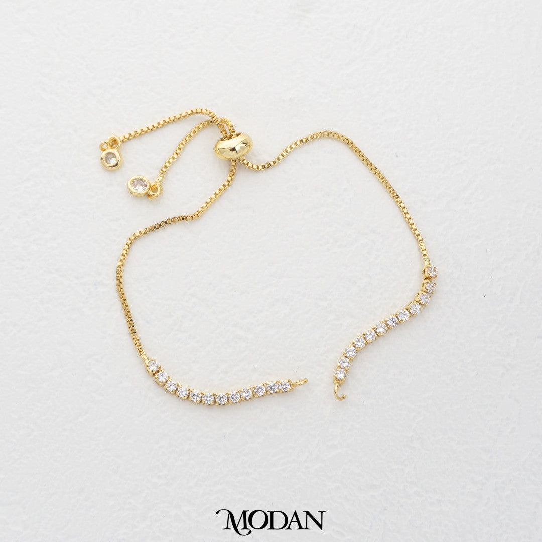 Tennis Gold Unfinished Plain Adjustable Bracelet DIY Gelang Adjustable Hypoallergenic Gold Filled