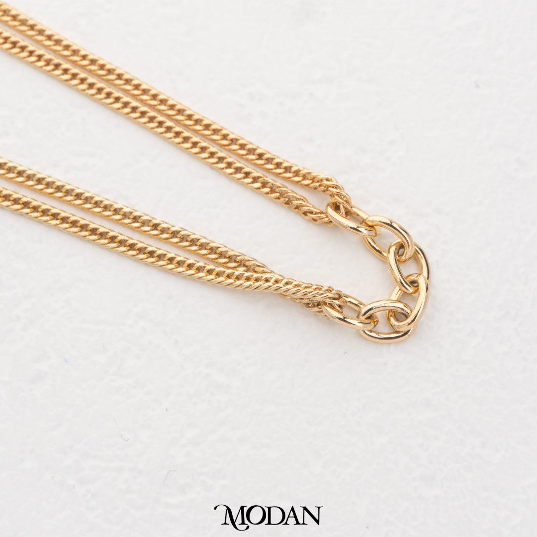 Chunky Double Layer Unfinished Gold Bracelet DIY Gelang Tebal Hypoallergenic Gold Filled