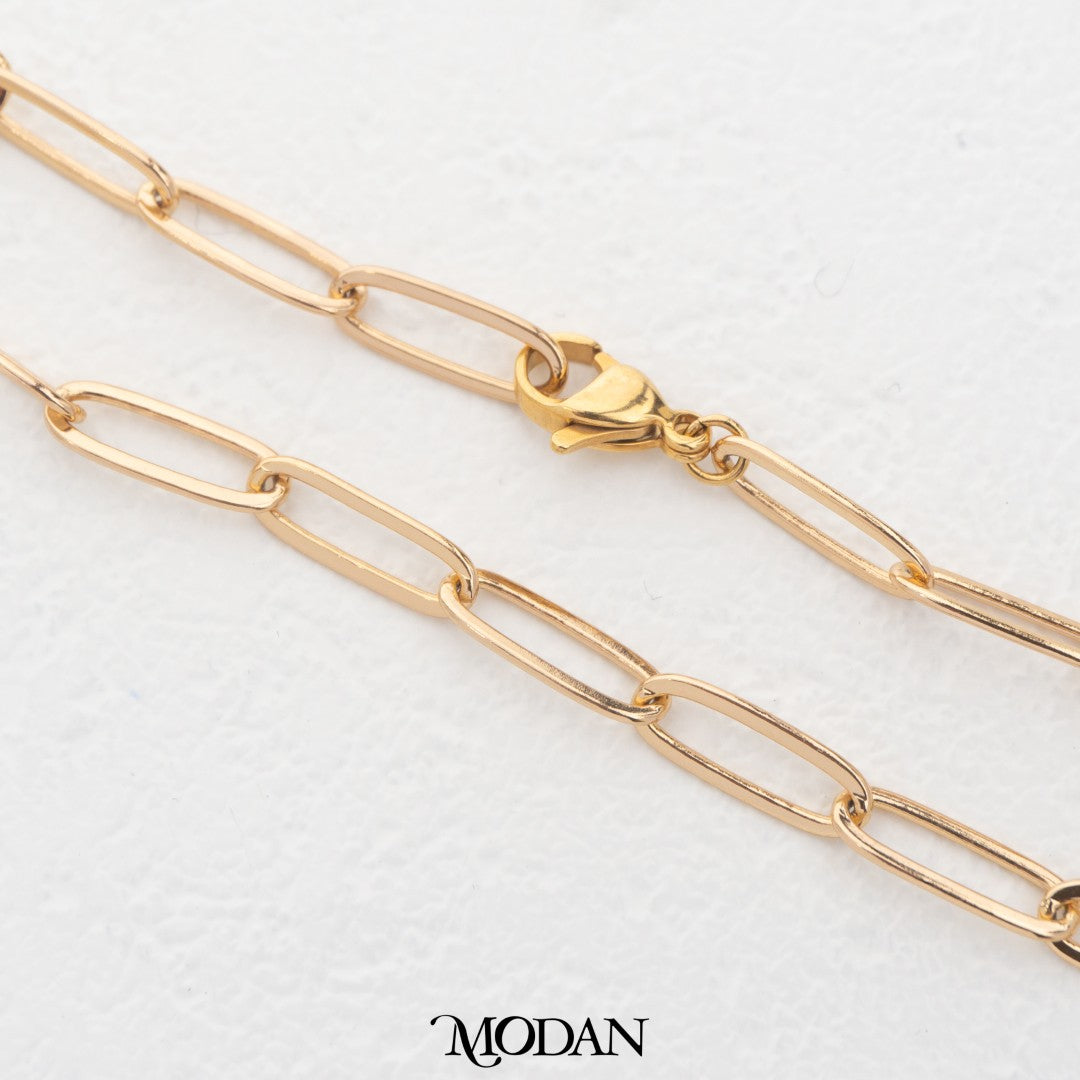 Oval Paperclip Unfinished Gold Bracelet DIY Gelang Paperclip Oval Hypoallergenic Gold Filled