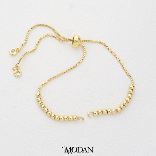 Buble Box Chain Unfinished Adjustable Gold Bracelet DIY Gelang Serut Gelembung Hypoallergenic Gold Filled