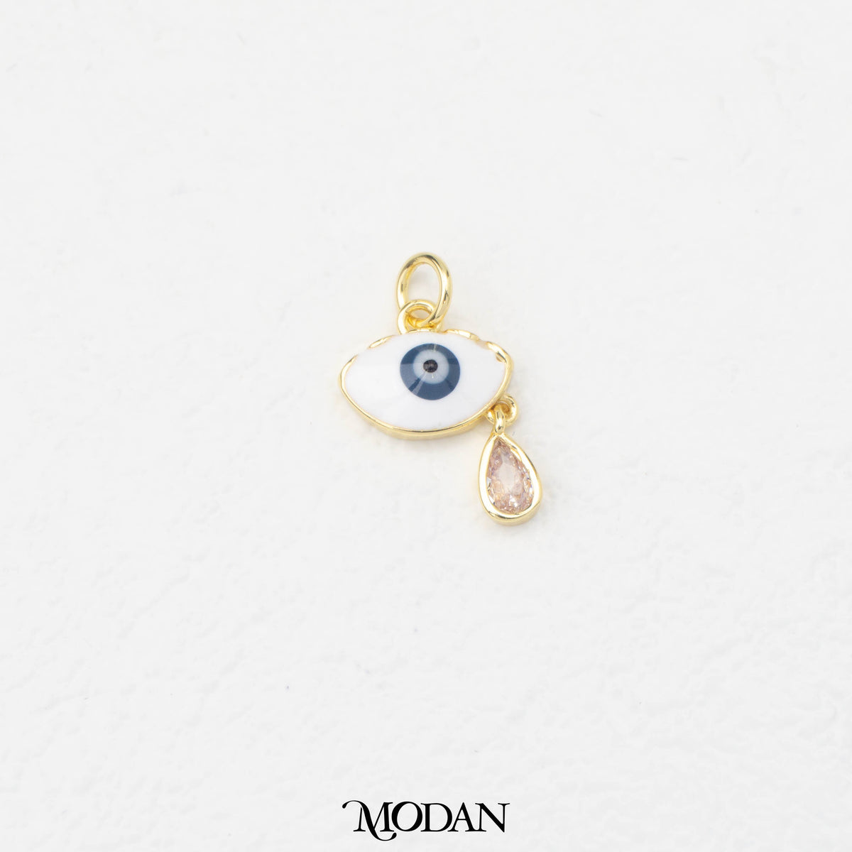 Evil Eye Enamel Teardrop Dangle DIY Charm Liontin Mata Iblis Tetes Air Mata Gantung Hypoallergenic Gold Plated