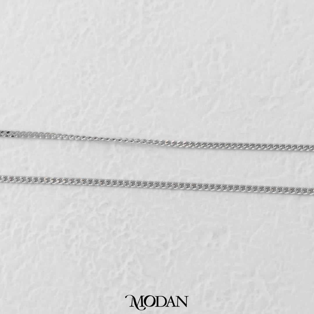 Dainty Silver Curb Chain DIY Chain Rantai Kalung Silver Polos Hypoallergenic S925