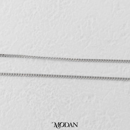 Dainty Silver Curb Chain DIY Chain Rantai Kalung Silver Polos Hypoallergenic S925