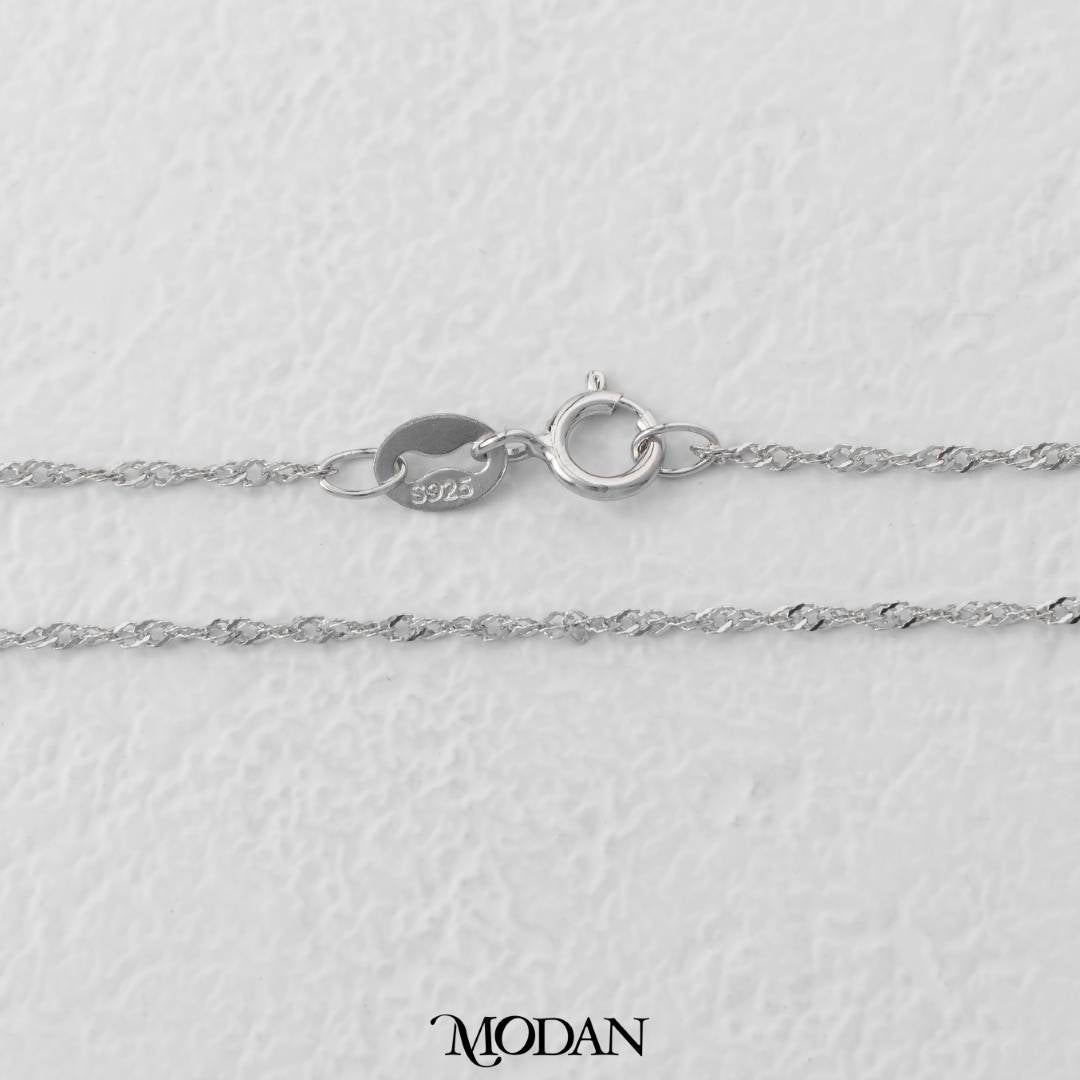 45.5cm Silver Singapore Chain DIY Chain Rantai Kalung Silver Polos Hypoallergenic S925