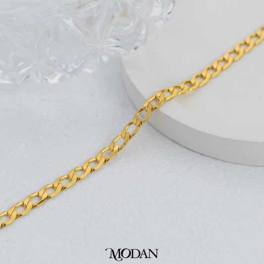 45cm Golden Plain Curb Chain DIY Chain Rantai Kalung Hypoallergenic Gold Filled
