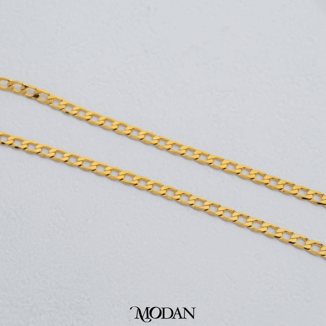 45cm Golden Plain Curb Chain DIY Chain Rantai Kalung Hypoallergenic Gold Filled