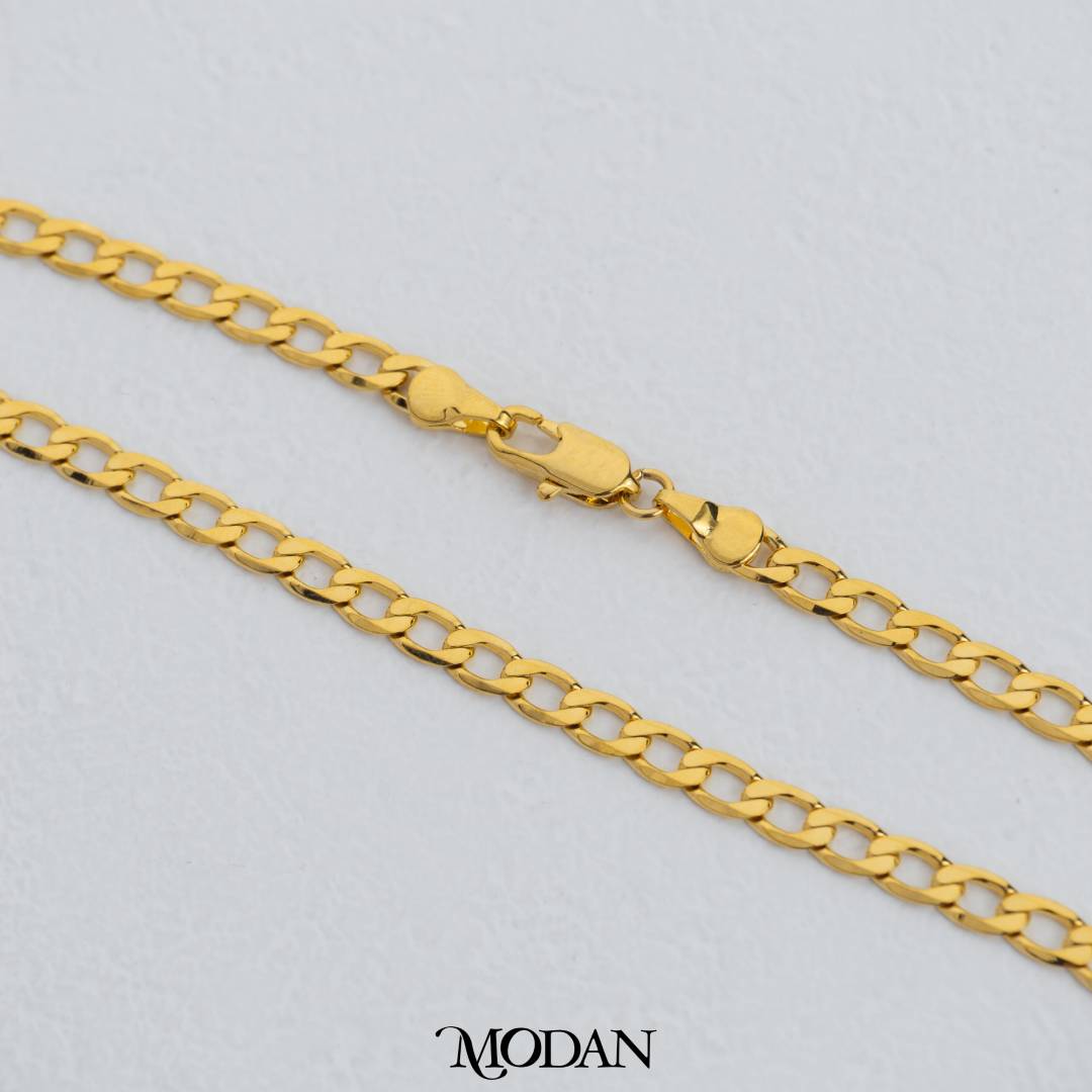 45cm Golden Plain Curb Chain DIY Chain Rantai Kalung Hypoallergenic Gold Filled