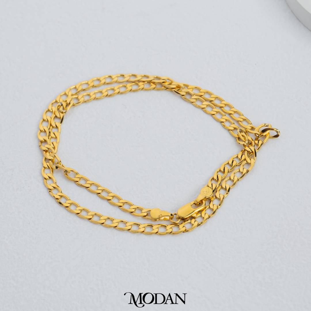 45cm Golden Plain Curb Chain DIY Chain Rantai Kalung Hypoallergenic Gold Filled