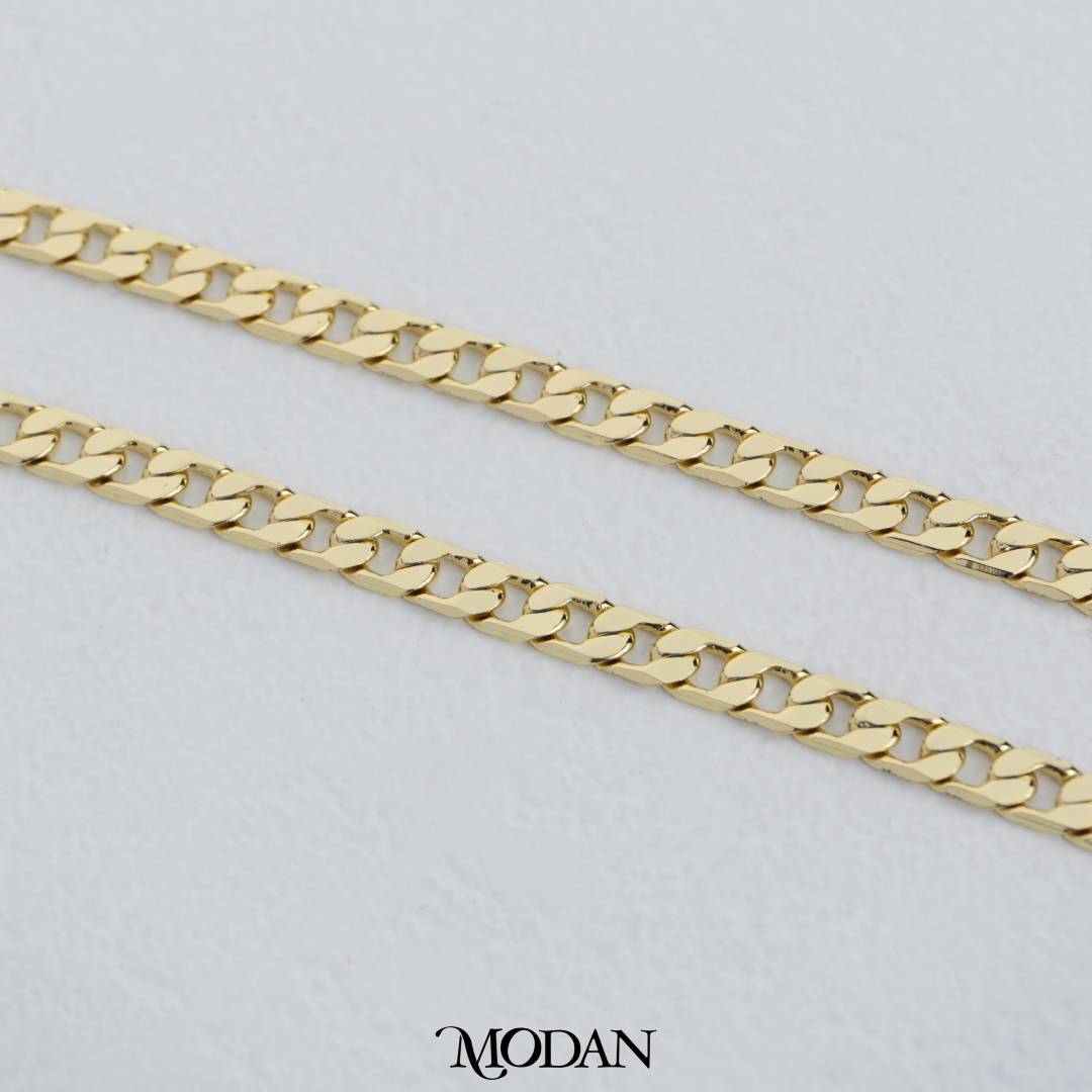 49cm Golden Plain Curb Chain DIY Chain Rantai Kalung Hypoallergenic Gold Filled