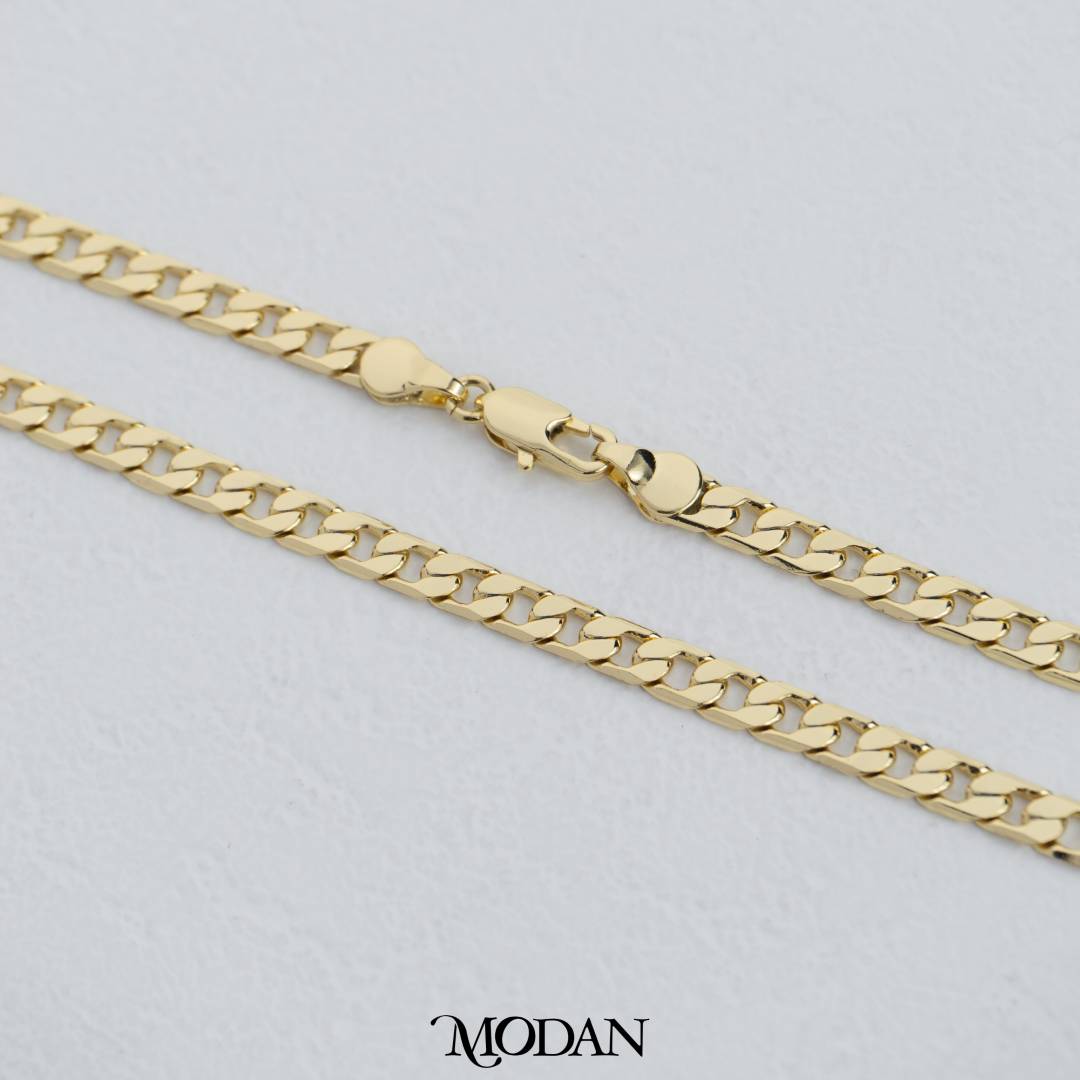 49cm Golden Plain Curb Chain DIY Chain Rantai Kalung Hypoallergenic Gold Filled