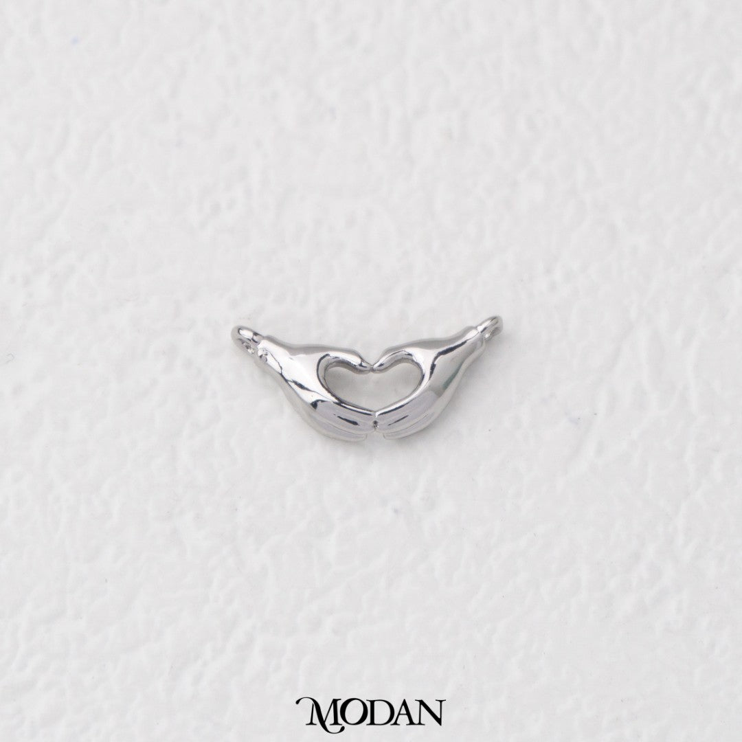 Mini Join Hands Love Sign DIY Connector Liontin Cinta Hypoallergenic Gold Filled