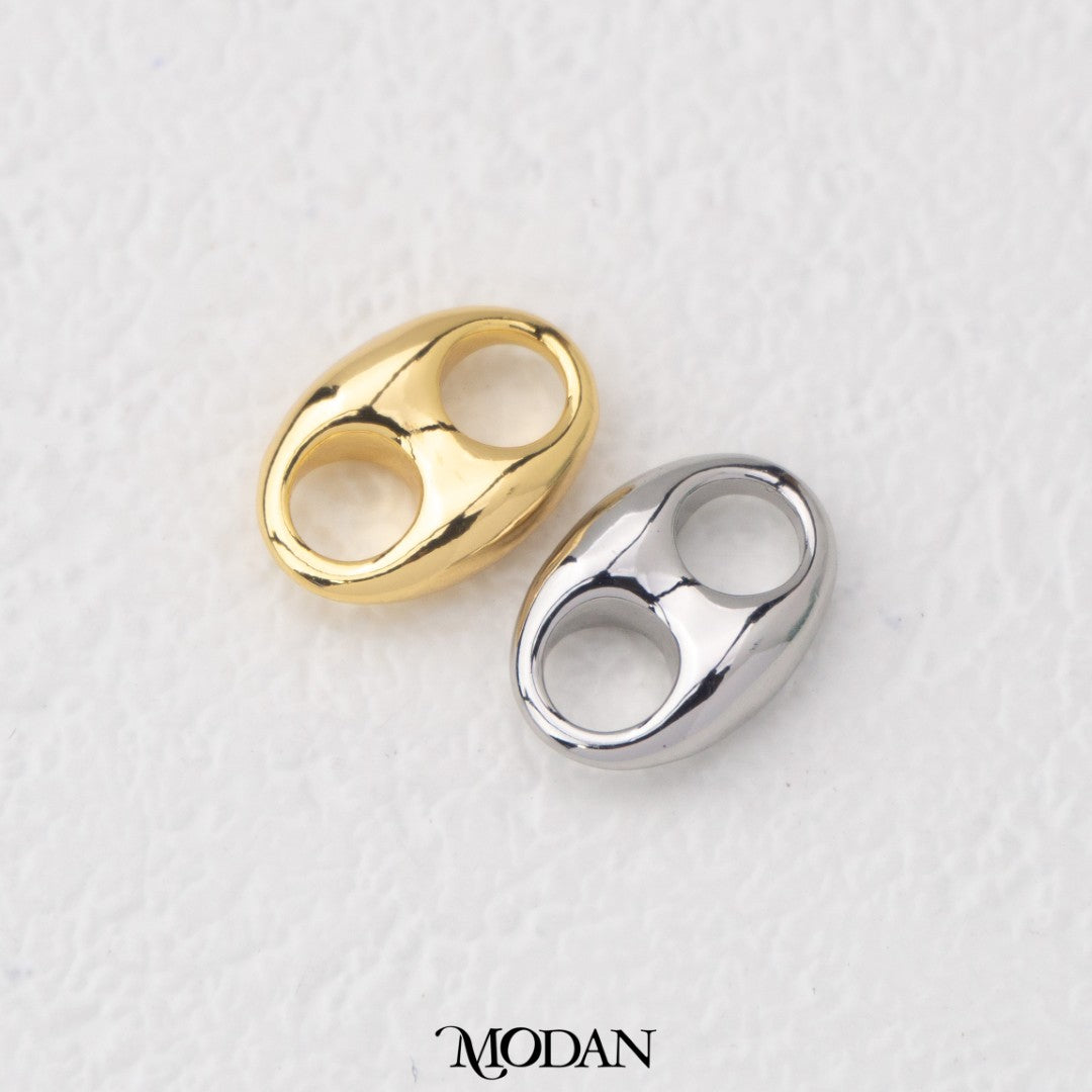 Simple Plain Two Hole DIY Connector Liontin Konektor 2 Lubang Simple Hypoallergenic Gold Filled