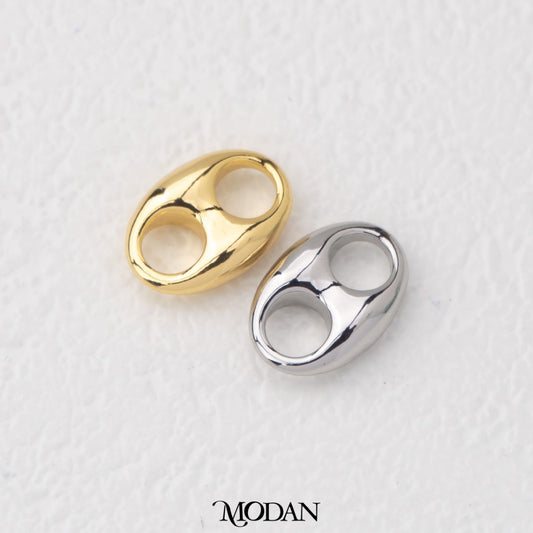 Simple Plain Two Hole DIY Connector Liontin Konektor 2 Lubang Simple Hypoallergenic Gold Filled