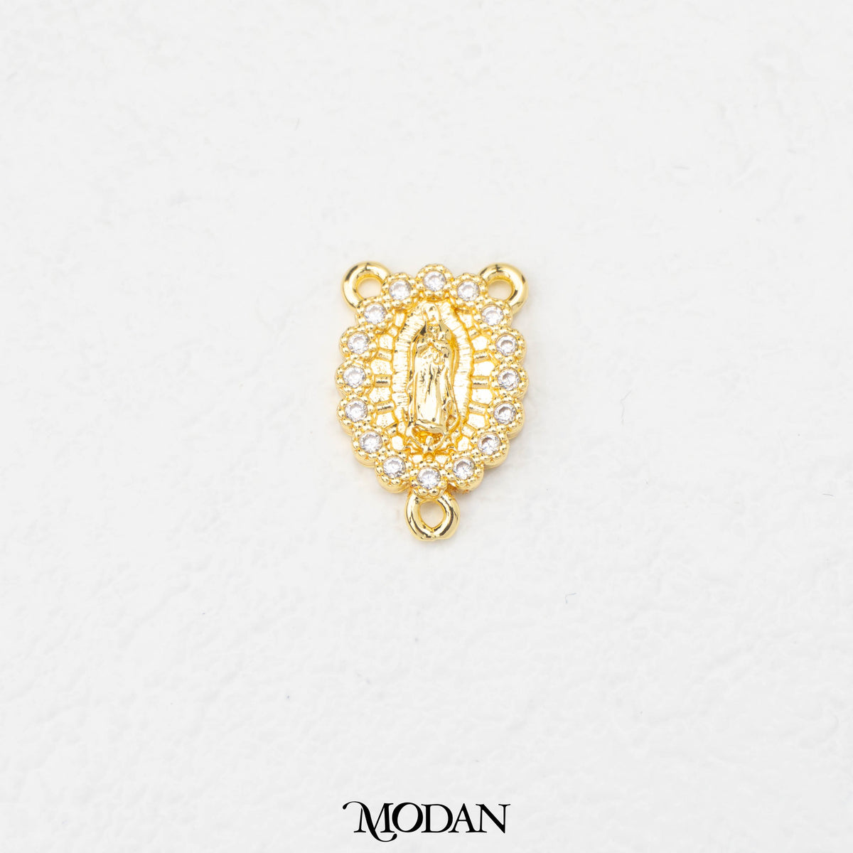 Mother Mary Rosary Harces DIY Connector Liontin Konektor 3 Lubang Rosario Bunda Maria Hypoallergenic Gold Filled