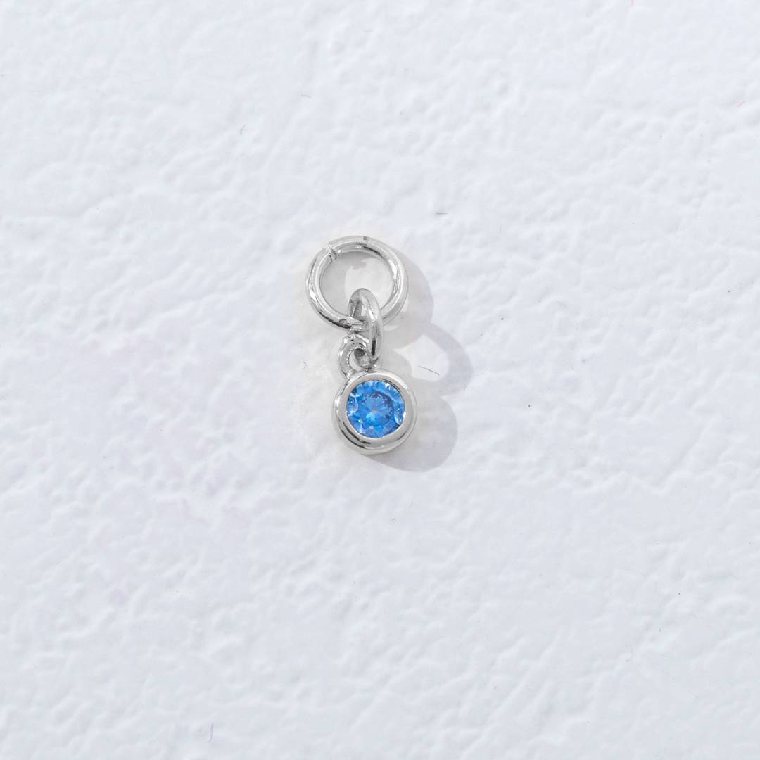 Mini Colorful Plain Round Birthstone Charm DIY Charm Liontin Kalung Bulat Polos Kecil Bulan Lahir Warna-Warni Hypoallergenic Gold Filled