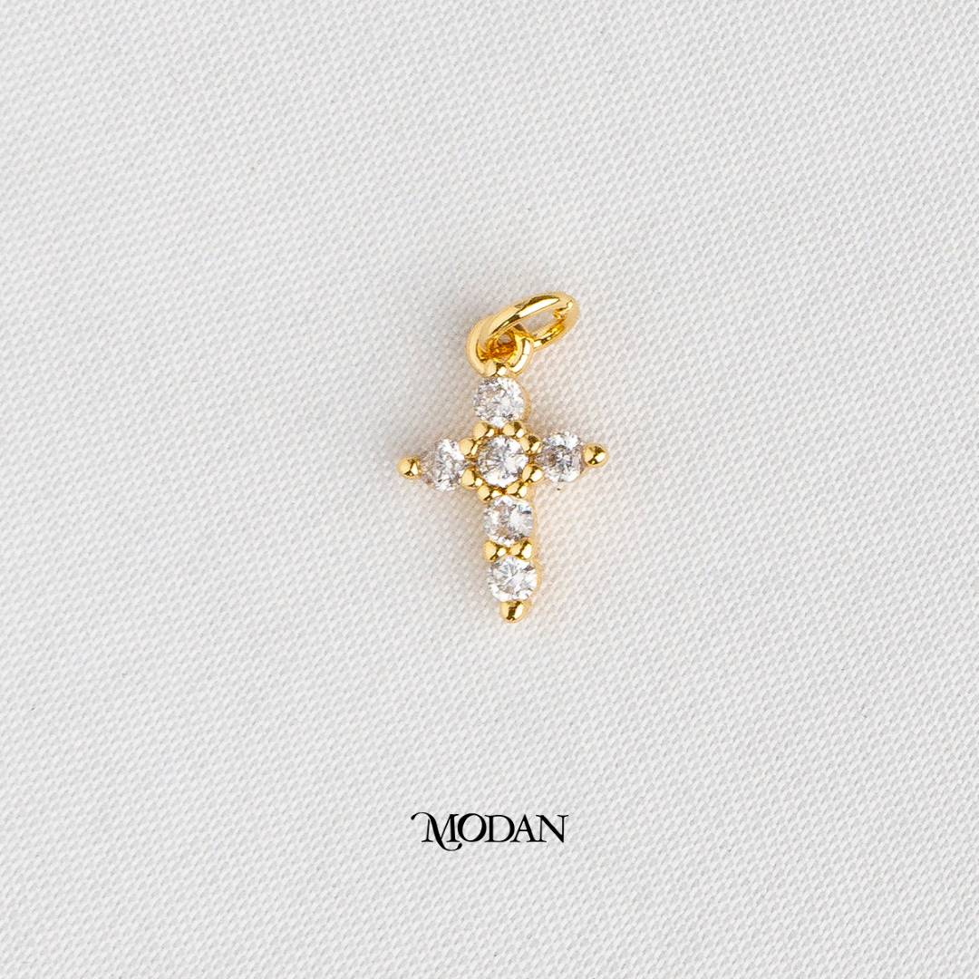 Mini Religious Cross Shaped DIY Charm Liontin Salib Hypoallergenic Gold Plated