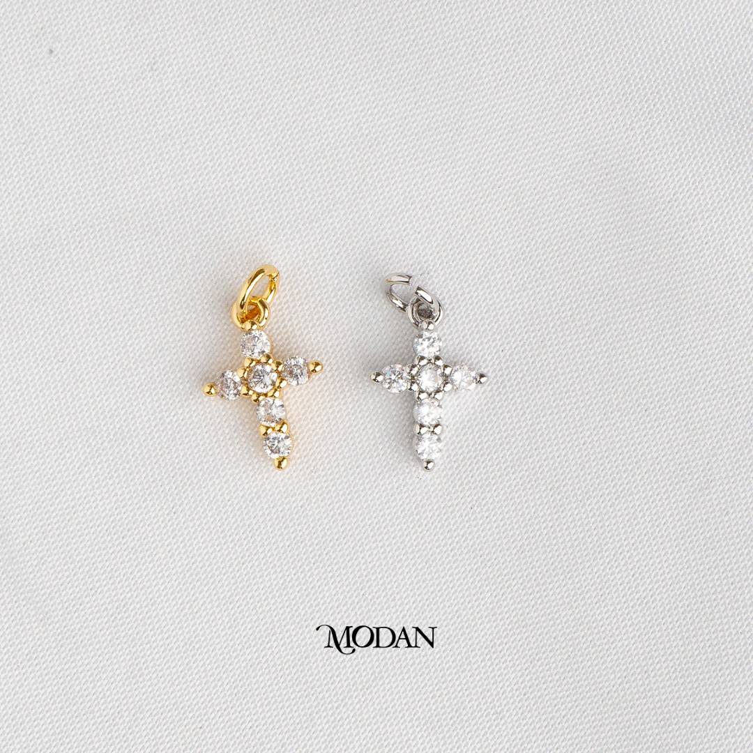 Mini Religious Cross Shaped DIY Charm Liontin Salib Hypoallergenic Gold Plated