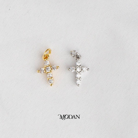Mini Religious Cross Shaped DIY Charm Liontin Salib Hypoallergenic Gold Plated
